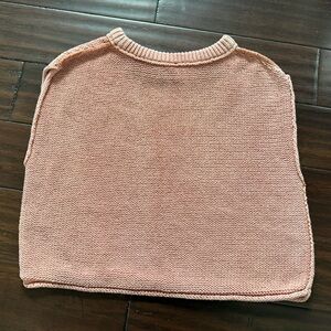 Free People Crewneck Sweater Vest in Blush Pink M